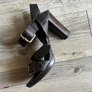 Brown A.N.A buckle heeled sandals size 7.5